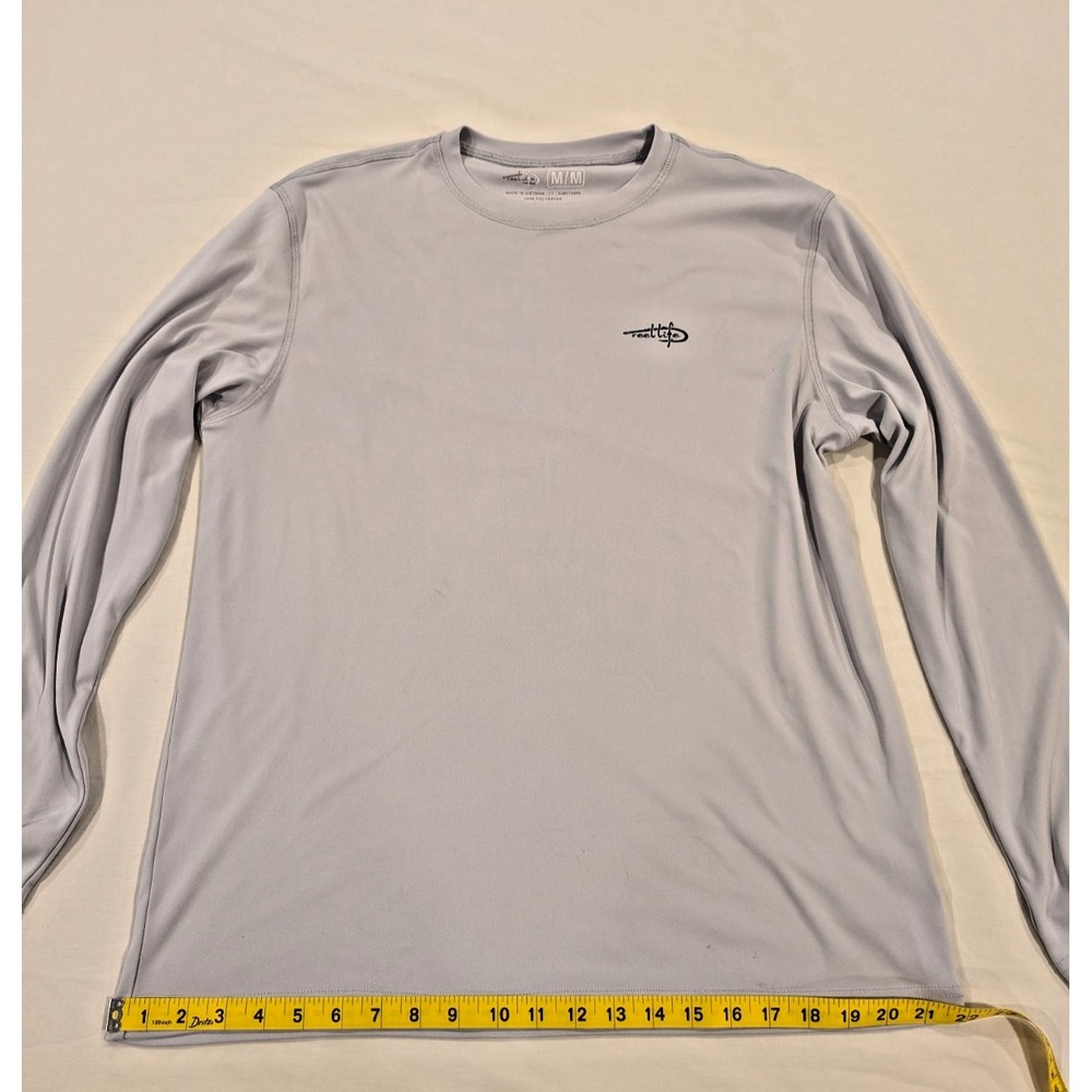 Reel Life Men's Long Sleeve Performance Fishing Shirt M Light Gray UV Protect